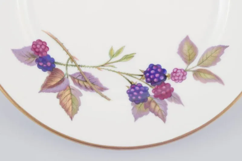 Pamono Evesham Porcelain Plates with Fruit Motifs from Royal Worcester, England, 1980s, Set of 9> Dinner Plates & Bowls