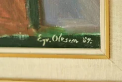 Pamono Eyvind Olesen, Still Life with Book, Mid-20th Century, Oil on Canvas, Framed><noscript><img width=