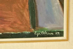 Pamono Eyvind Olesen, Still Life with Book, Mid-20th Century, Oil on Canvas, Framed><noscript><img width=
