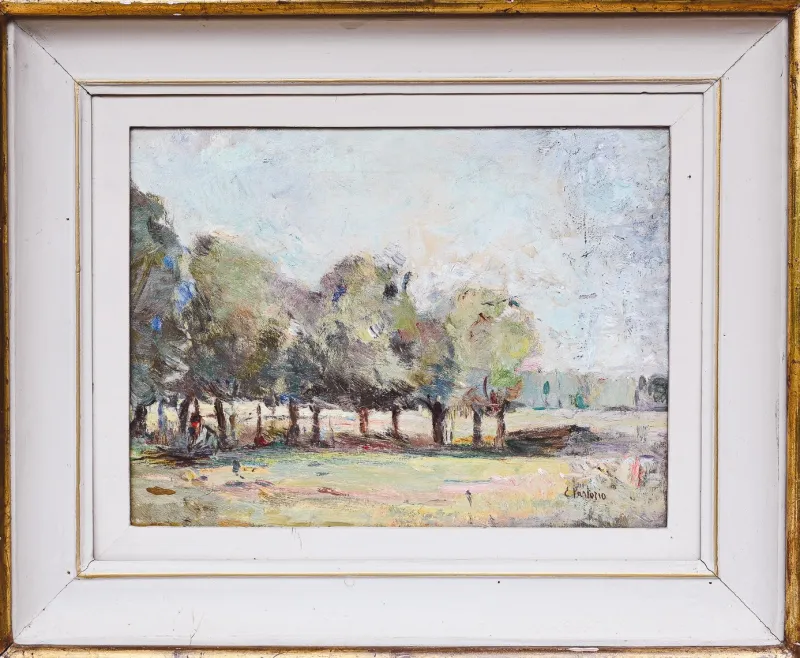 Hot Pamono Ezio Pastorio, Lombard Plain, 1970s, Oil on Canvas