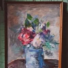 Pamono Ezio Pastorio, Roses, 1960s, Oil on Board> Mid-Century|Painting