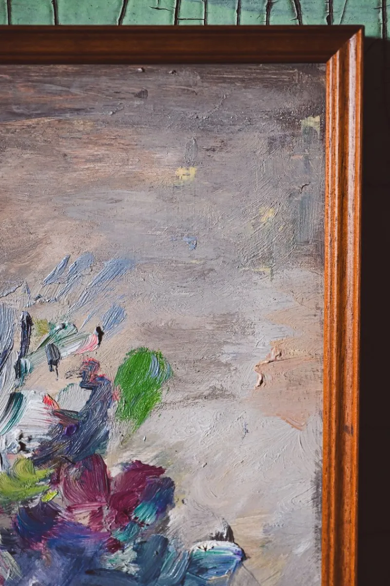 Pamono Ezio Pastorio, Roses, 1960s, Oil on Board> Mid-Century|Painting