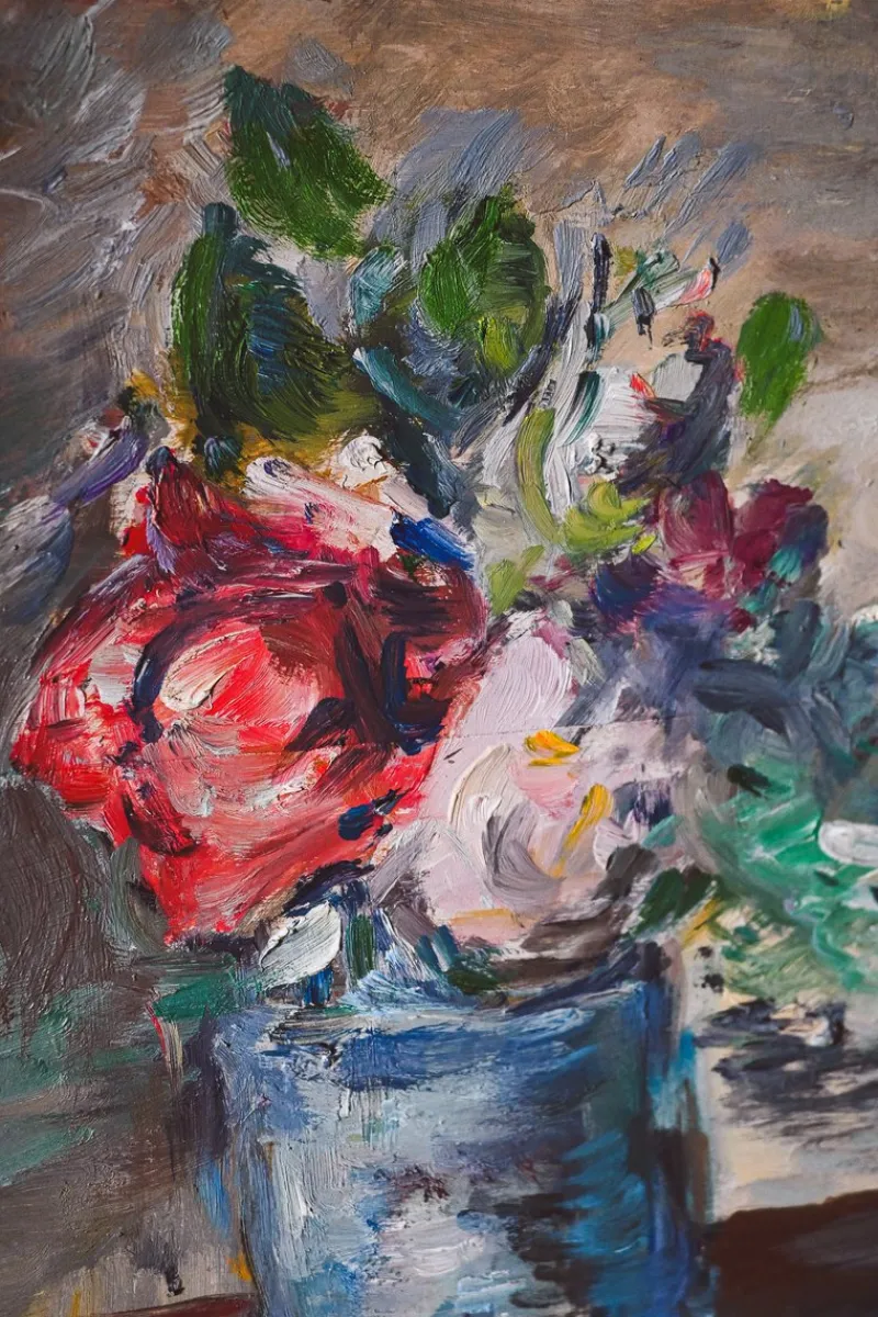 Pamono Ezio Pastorio, Roses, 1960s, Oil on Board> Mid-Century|Painting