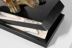 Pamono F. H. Danvin, Sculpture of a Fox, 1973, Bronze on Marble><noscript><img width=