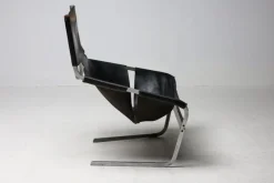 Pamono F444 Lounge Chair in Black Leather by Pierre Paulin for Artifort, 1965><noscript><img width=