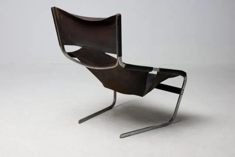 Pamono F444 Lounge Chair in Black Leather by Pierre Paulin for Artifort, 1965> Lounge Chairs & Armchairs
