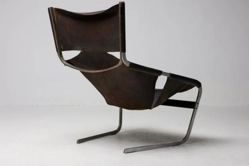 Pamono F444 Lounge Chair in Black Leather by Pierre Paulin for Artifort, 1965> Lounge Chairs & Armchairs