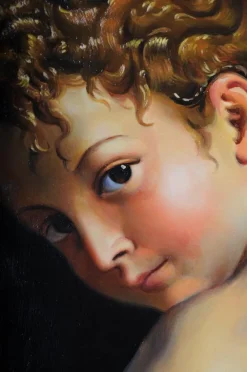 Outlet Pamono F. Mazzola alias Parmigianino, Amor Carving Bow, Oil on Canvas