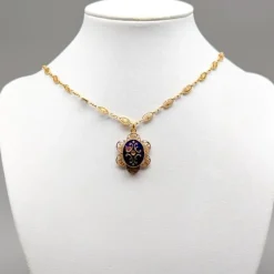 Pamono Fantasy Bracelet in Gold with Enamel Pendant> Bracelets