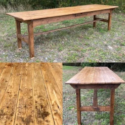 Best Pamono Farmhouse Table in Fir and Chestnut, Early 20th Century