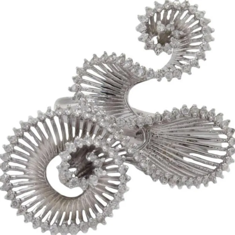 Pamono Fashion Ring in 18 Kt White Gold with Diamond> Rings