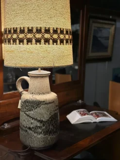 Pamono Fat Lava Ceramic Lamp with Original Shade from Scheurich Keramik, 1960s><noscript><img width=