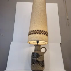 Pamono Fat Lava Ceramic Lamp with Original Shade from Scheurich Keramik, 1960s><noscript><img width=