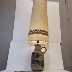 Pamono Fat Lava Ceramic Lamp with Original Shade from Scheurich Keramik, 1960s><noscript><img width=