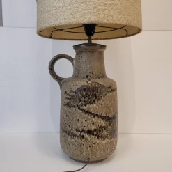 Pamono Fat Lava Ceramic Lamp with Original Shade from Scheurich Keramik, 1960s><noscript><img width=