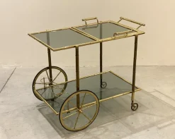 Best Pamono Faux Bamboo & Brass Bar Trolley from Maison Bagues, 1970s