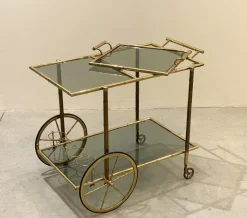 Best Pamono Faux Bamboo & Brass Bar Trolley from Maison Bagues, 1970s