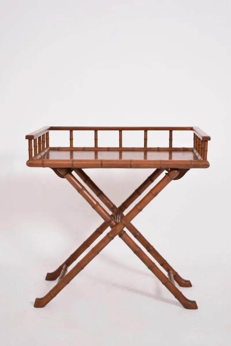 Online Pamono Faux Bamboo Wooden Folding Console Table, 1920s
