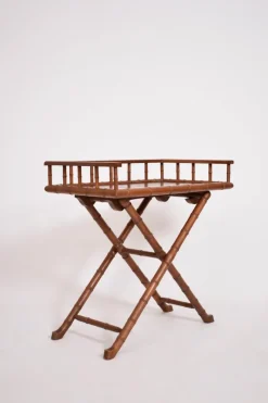 Online Pamono Faux Bamboo Wooden Folding Console Table, 1920s