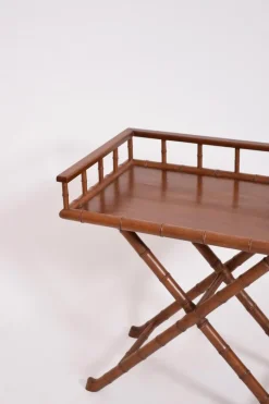 Online Pamono Faux Bamboo Wooden Folding Console Table, 1920s