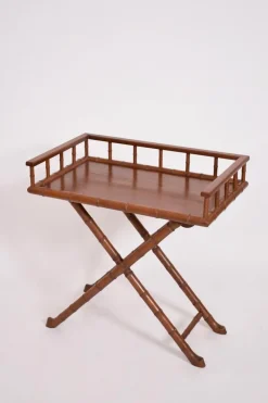 Online Pamono Faux Bamboo Wooden Folding Console Table, 1920s