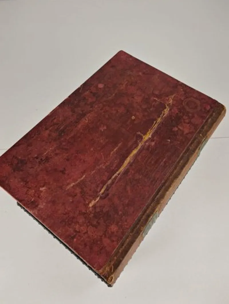 Pamono Faux Book Box on Painted Stand in Leather, 1830> Trunks Crates & Baskets