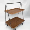 Pamono Faux Wood & Chrome Folding Bar Cart from Robex, 1970s> Serving Bar Carts & Trolleys