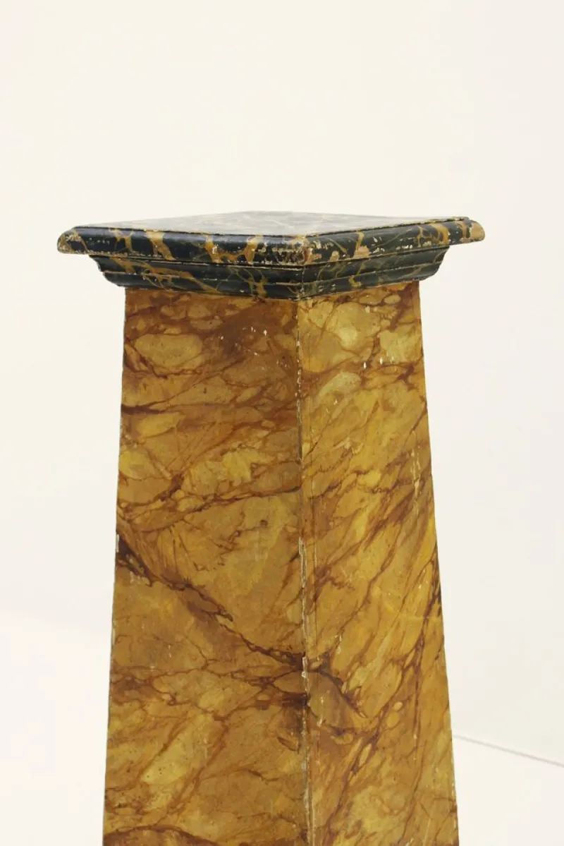 Online Pamono Faux-Marbre Wooden Pedestals, 1880, Set of 2