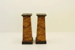 Online Pamono Faux-Marbre Wooden Pedestals, 1880, Set of 2