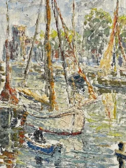 Pamono Fernand Laval, Dutch Port, 1922, Oil Painting><noscript><img width=