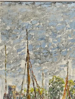 Pamono Fernand Laval, Dutch Port, 1922, Oil Painting><noscript><img width=