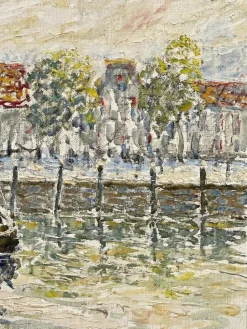 Pamono Fernand Laval, Dutch Port, 1922, Oil Painting><noscript><img width=