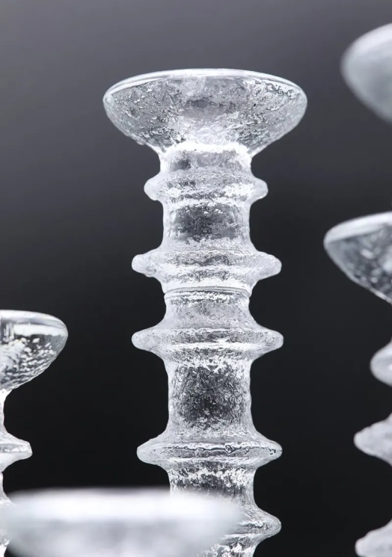 Hot Pamono Festivo Candleholders in Glass by Timo Sarpaneva for Iittala, 1960s, Set of 8