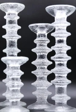 Hot Pamono Festivo Candleholders in Glass by Timo Sarpaneva for Iittala, 1960s, Set of 8