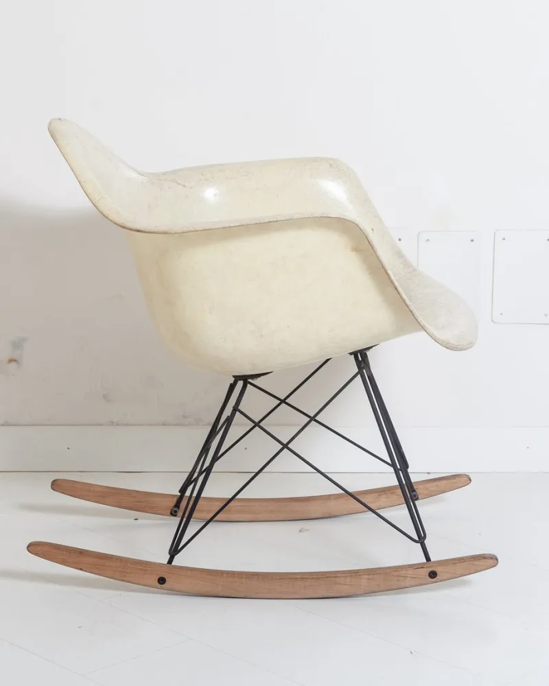 Clearance Pamono Fiberglass Rocking Chair from Herman Miller, 1950s