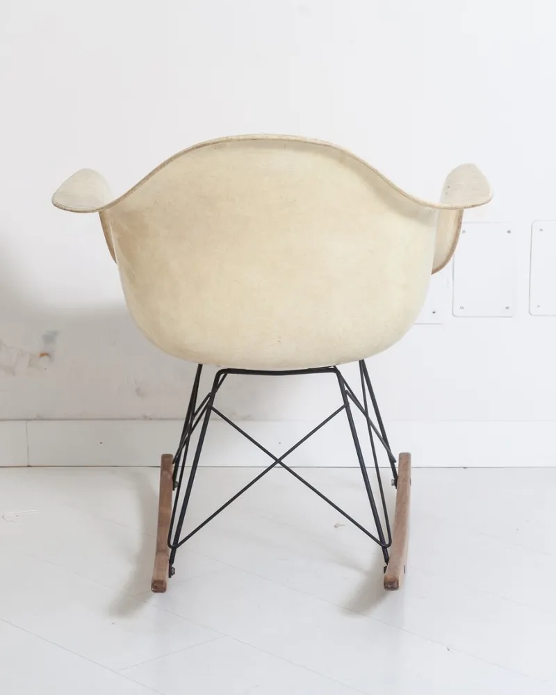 Clearance Pamono Fiberglass Rocking Chair from Herman Miller, 1950s