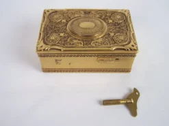 Pamono Filigree Singing Bird Box by K. Griesbaum, 1960s> Trunks Crates & Baskets