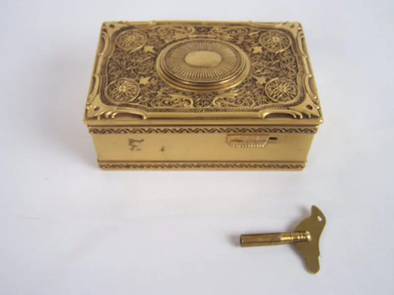 Pamono Filigree Singing Bird Box by K. Griesbaum, 1960s> Trunks Crates & Baskets