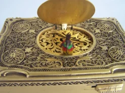 Pamono Filigree Singing Bird Box by K. Griesbaum, 1960s><noscript><img width=