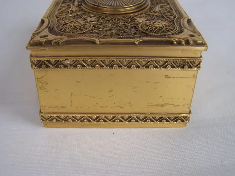 Pamono Filigree Singing Bird Box by K. Griesbaum, 1960s> Trunks Crates & Baskets