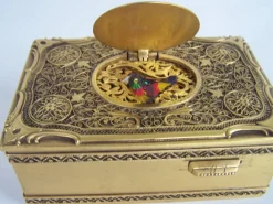 Pamono Filigree Singing Bird Box by K. Griesbaum, 1960s><noscript><img width=