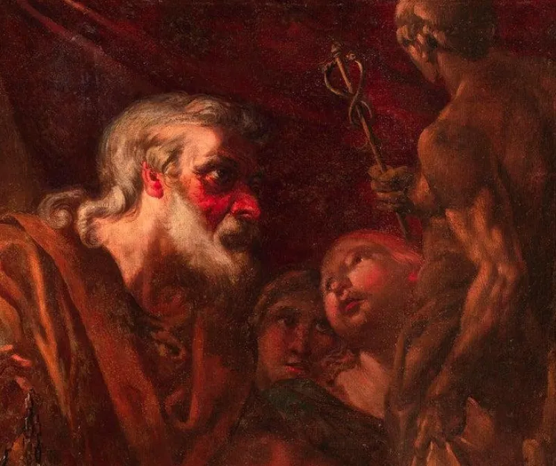 Pamono Filippo Abbiati, Figurative Scene, 1600s-1700s, Oil Painting