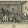 Pamono Fine Engraving Depicting an Officers Mess in the Low Countries, Holland, 1754> Posters