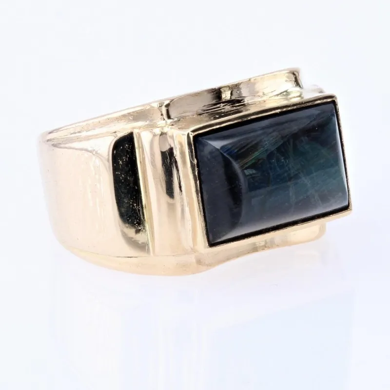 Pamono Finland Spectrolite 18 Karat Yellow Gold Signet Ring, 1950s> Rings