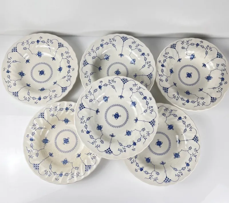 Pamono Finlandia Soup Plates by Myott, England, 1980, Set of 6> Dinner Plates & Bowls