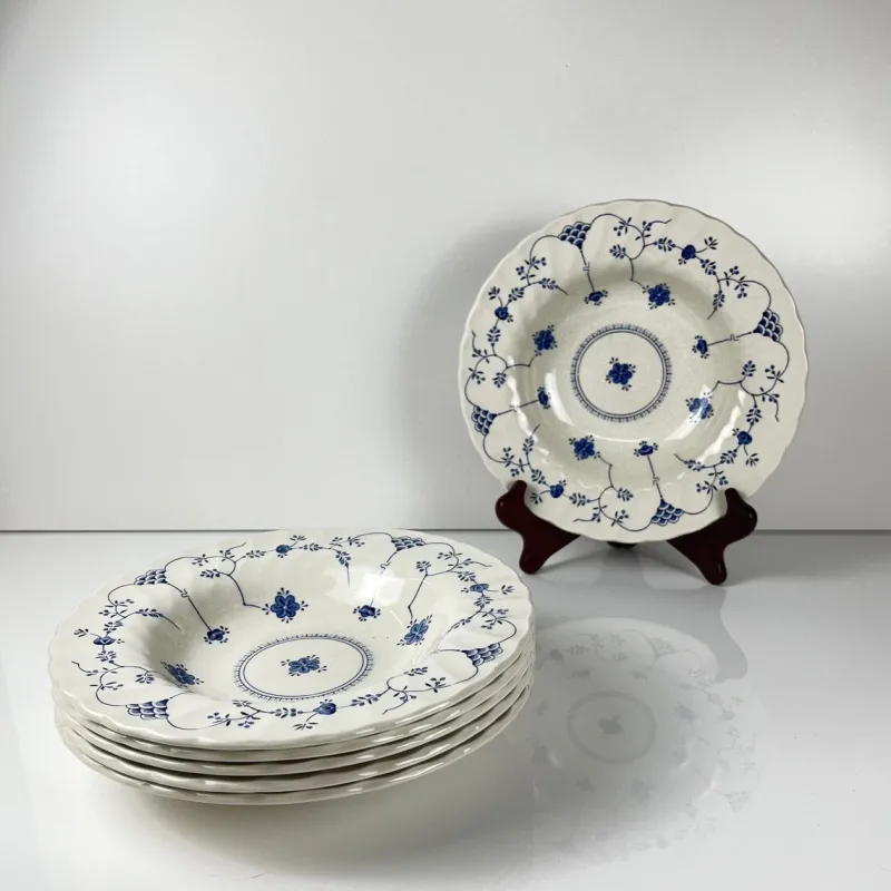 Pamono Finlandia Soup Plates by Myott, England, 1980, Set of 6> Dinner Plates & Bowls