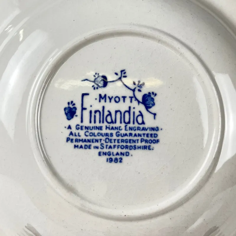 Pamono Finlandia Soup Plates by Myott, England, 1980, Set of 6> Dinner Plates & Bowls