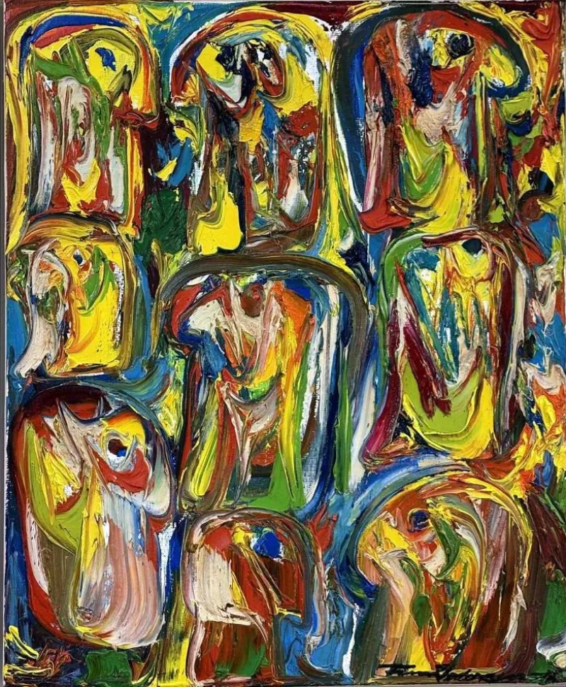 Pamono Finn Pedersen, Composition, Oil on Canvas> Abstraction
