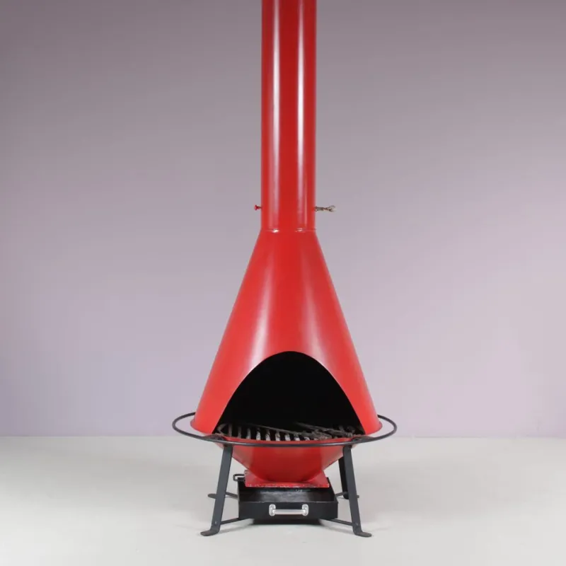 Pamono Fire Hood Wood Burner Fireplace, 1970