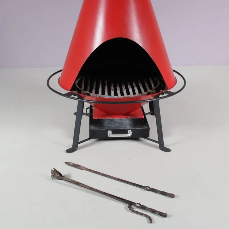 Pamono Fire Hood Wood Burner Fireplace, 1970